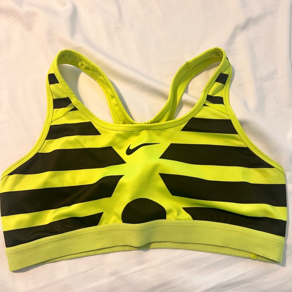 Nike Yellow and Black Sports Bra